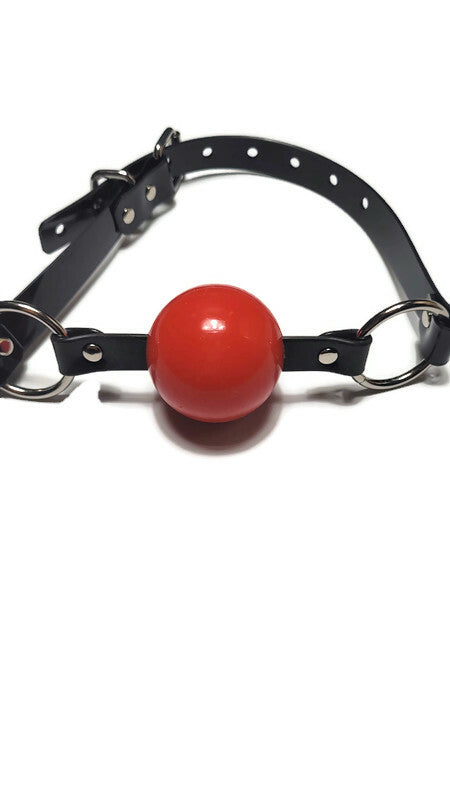 Ultra Comfort Ballgag with PVC black strap -Lockable -Vegan
