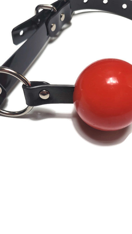 Ultra Comfort Ballgag with PVC black strap -Lockable -Vegan