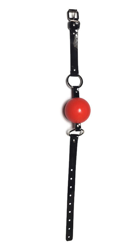 Limited Series 60 mm Red/Black silicon ball gag with PVC strap