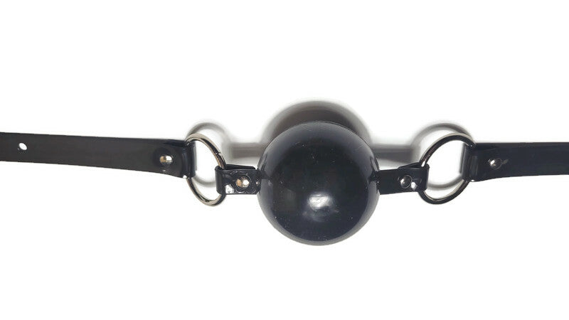 Limited Series 60 mm Red/Black silicon ball gag with PVC strap