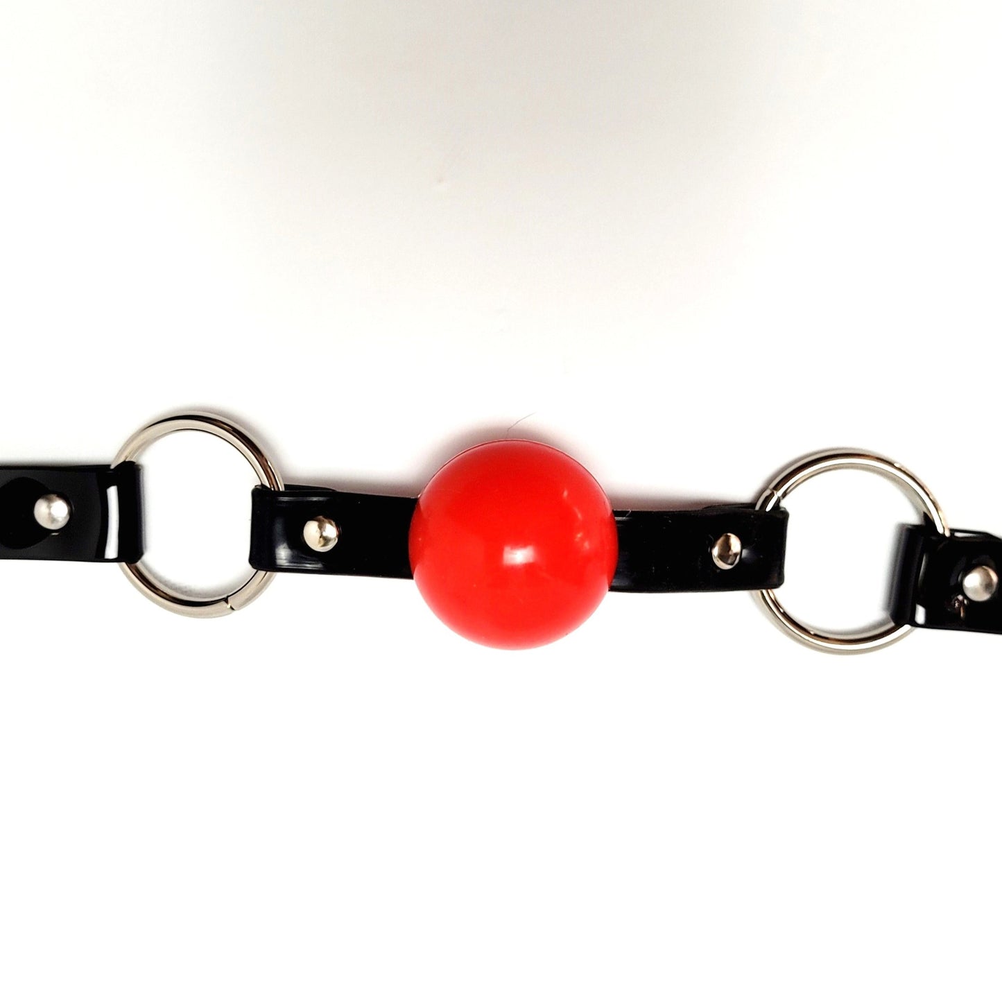 Limited Series 38 mm Red/Black silicon ball gag with  Black PVC strap