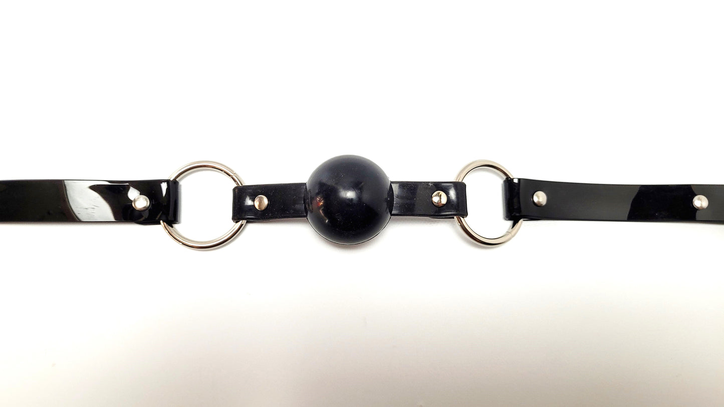 Limited Series 38 mm Red/Black silicon ball gag with  Black PVC strap