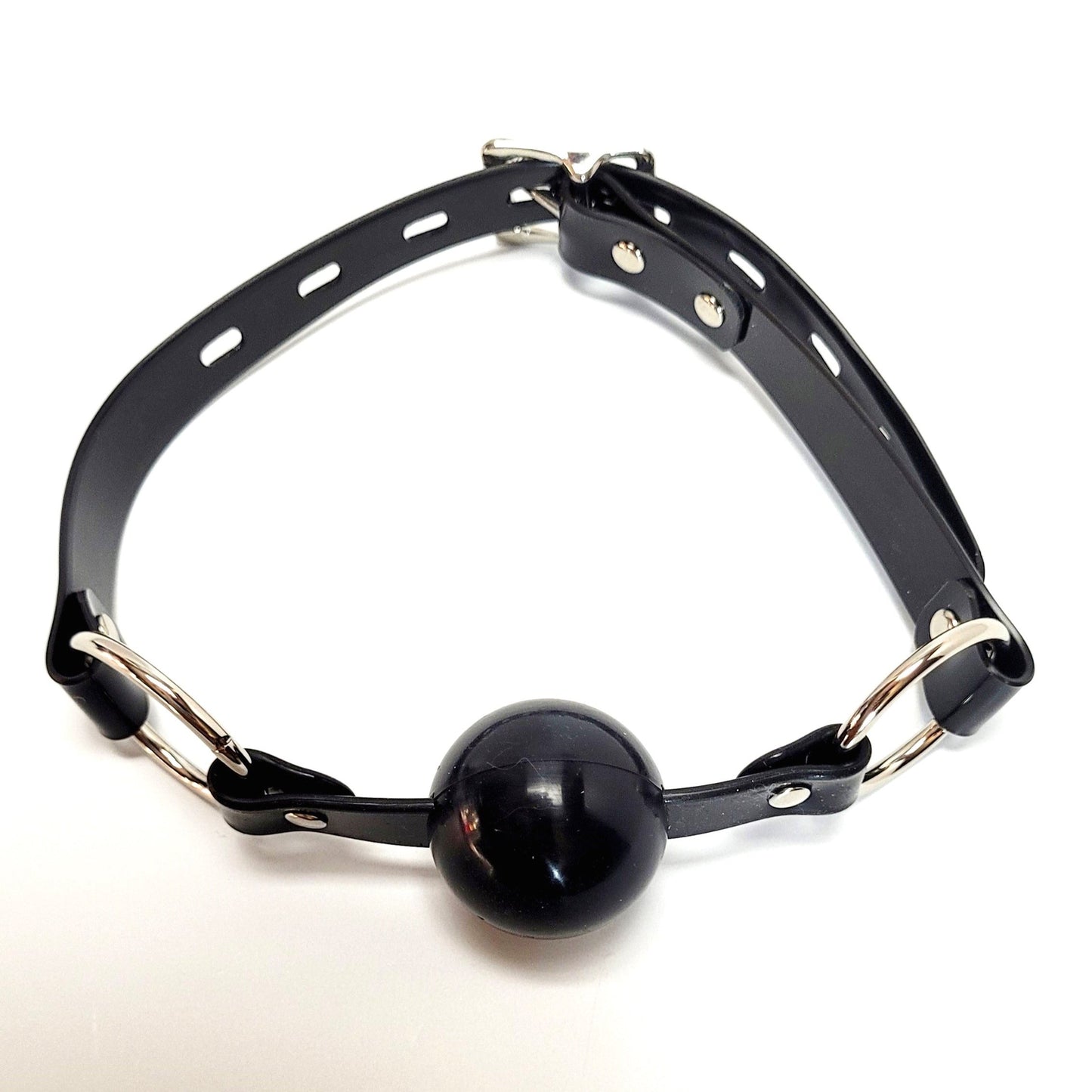 Limited Series 38 mm Red/Black silicon ball gag with  Black PVC strap