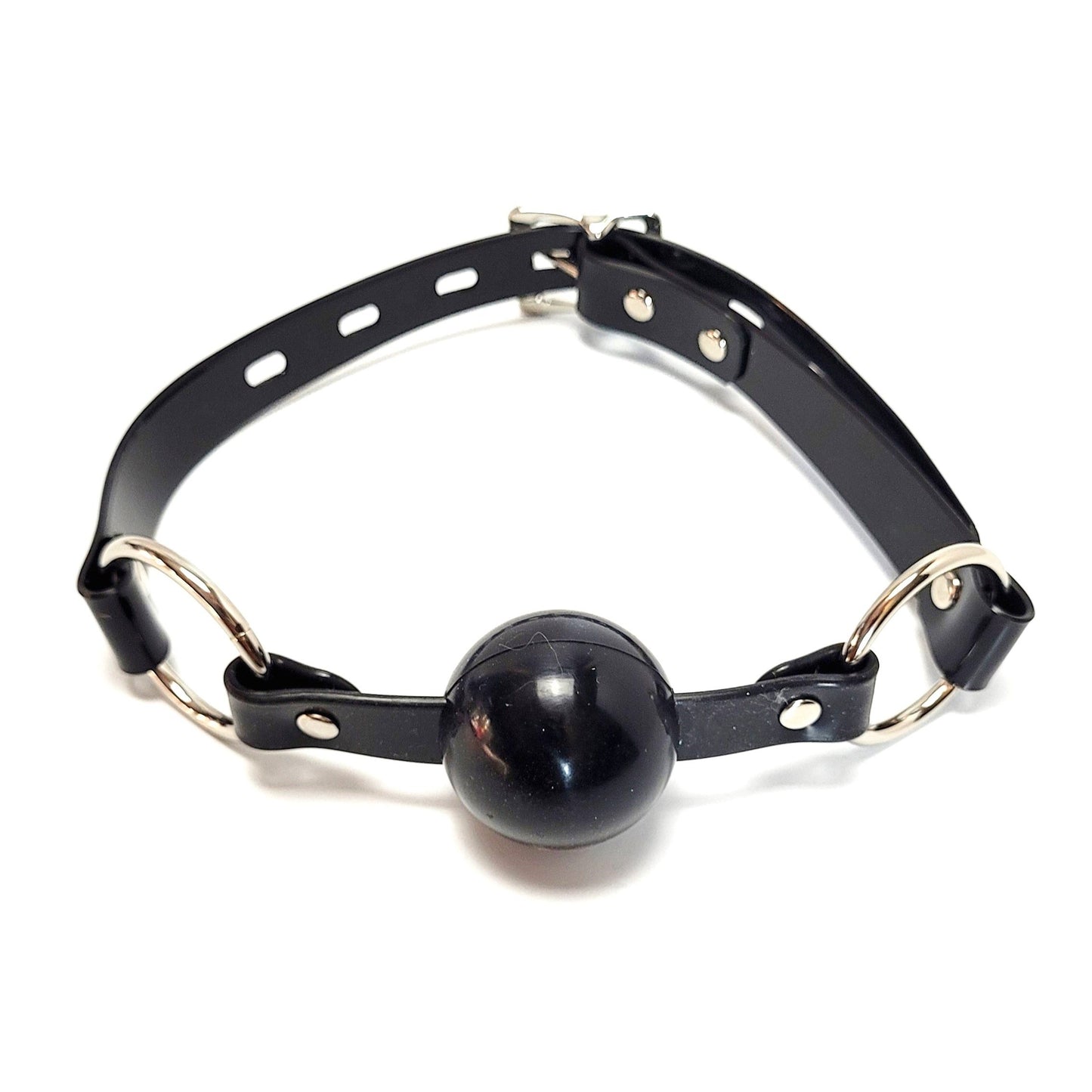 Limited Series 38 mm Red/Black silicon ball gag with  Black PVC strap