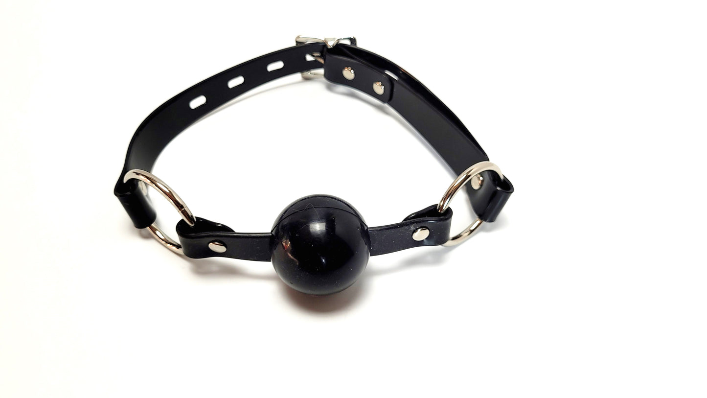 Limited Series 38 mm Red/Black silicon ball gag with  Black PVC strap