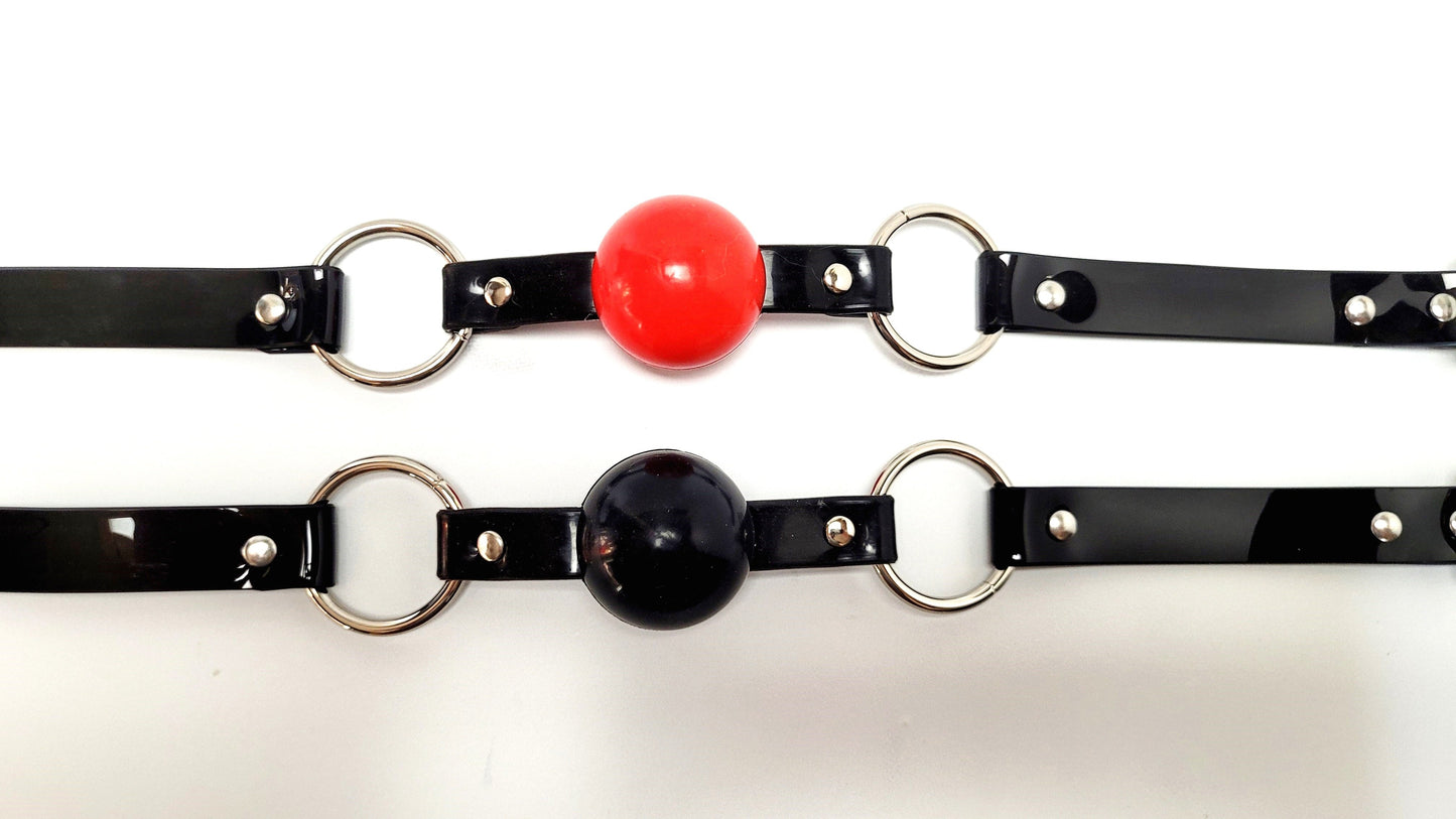 Limited Series 38 mm Red/Black silicon ball gag with  Black PVC strap
