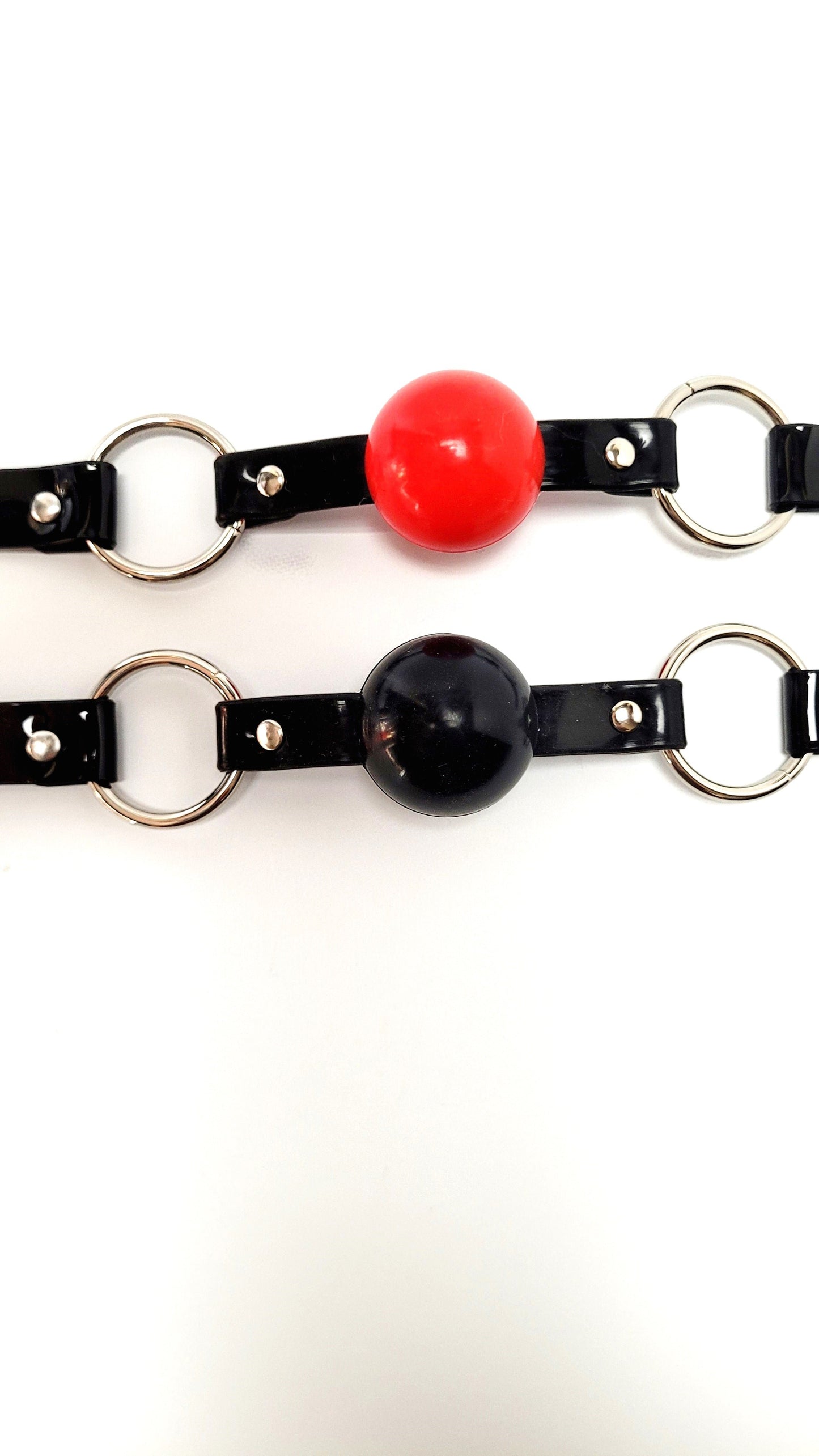 Limited Series 38 mm Red/Black silicon ball gag with  Black PVC strap