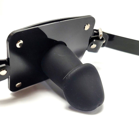 Penis Panel Gag Black PVC