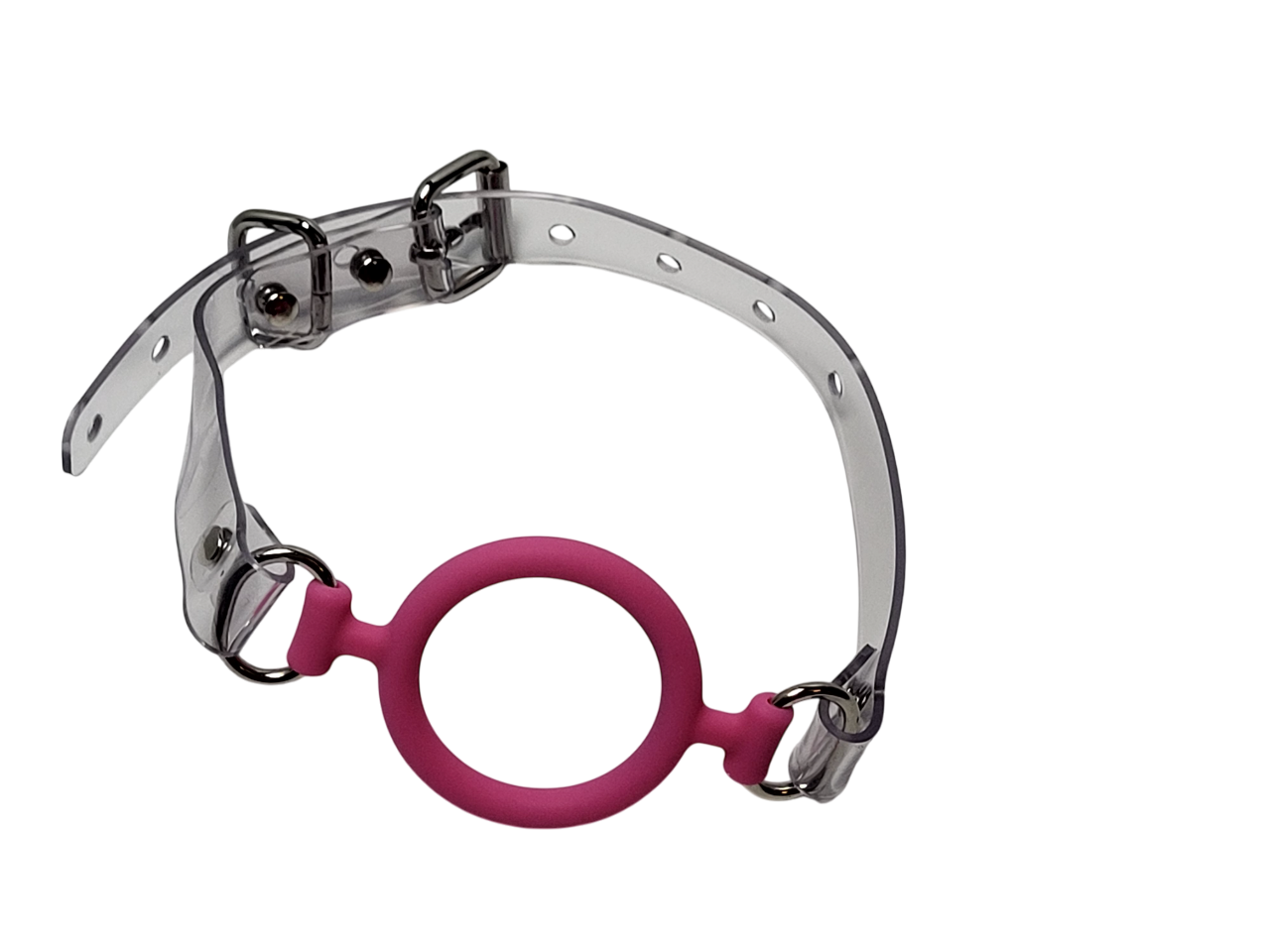 Pink Ring gag with PVC Strap -Lockable -Vegan