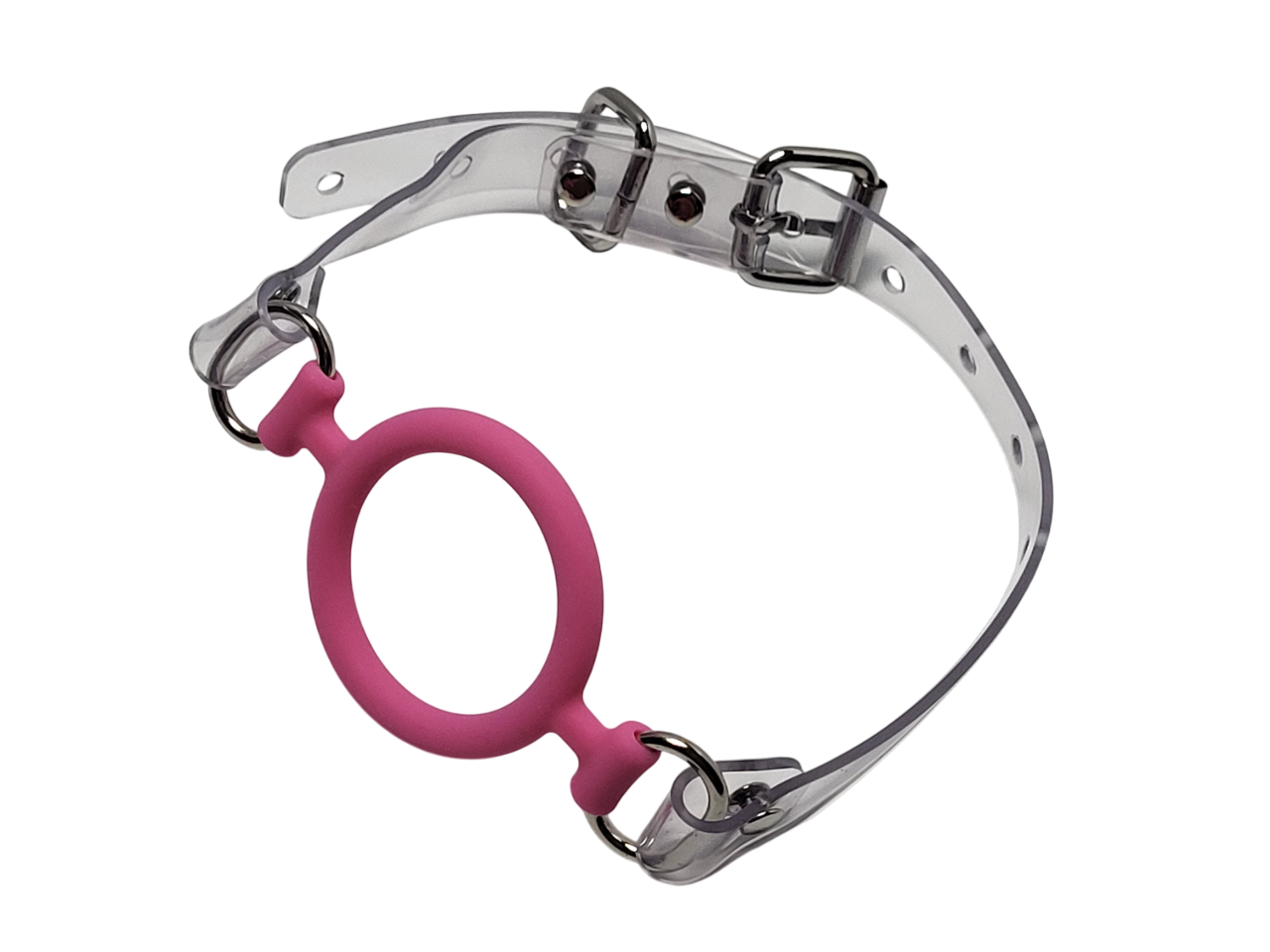 Pink Ring gag with PVC Strap -Lockable -Vegan