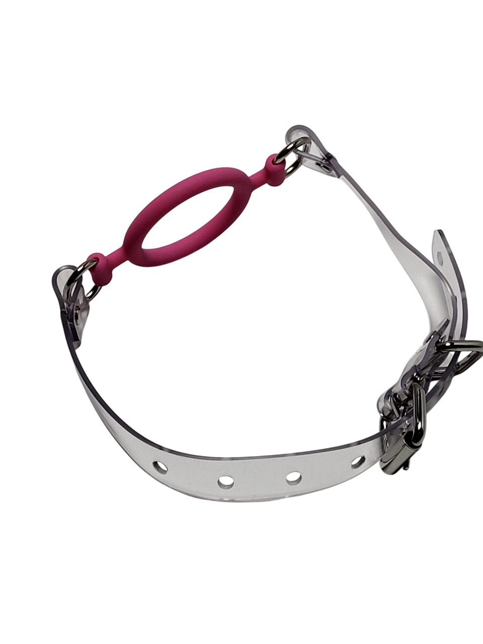Pink Ring gag with PVC Strap -Lockable -Vegan