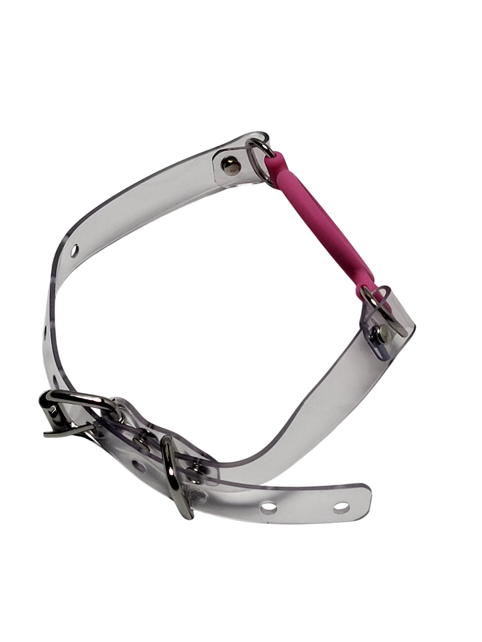 Pink Ring gag with PVC Strap -Lockable -Vegan