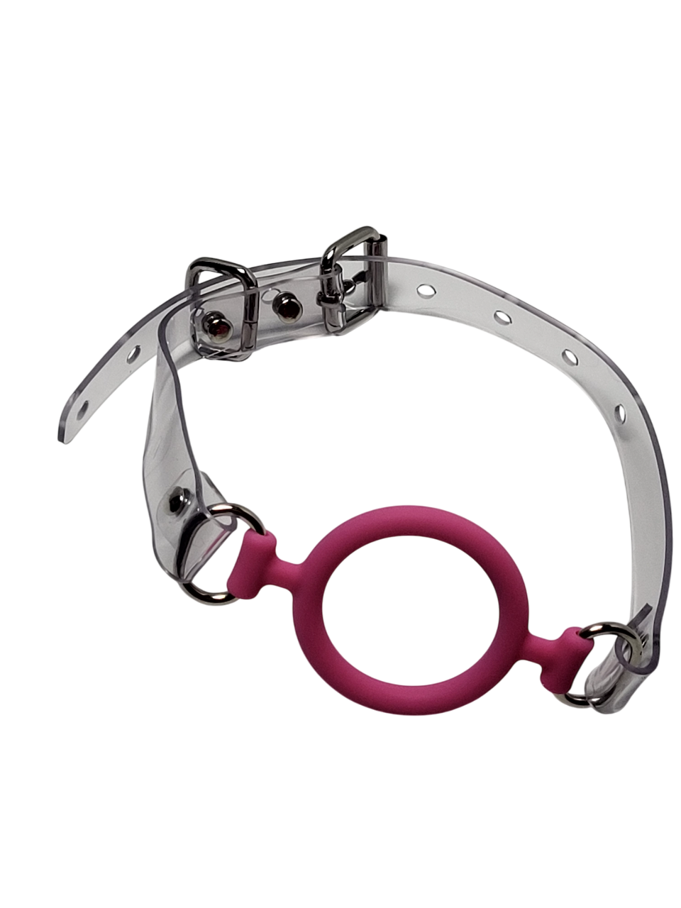 Pink Ring gag with PVC Strap -Lockable -Vegan