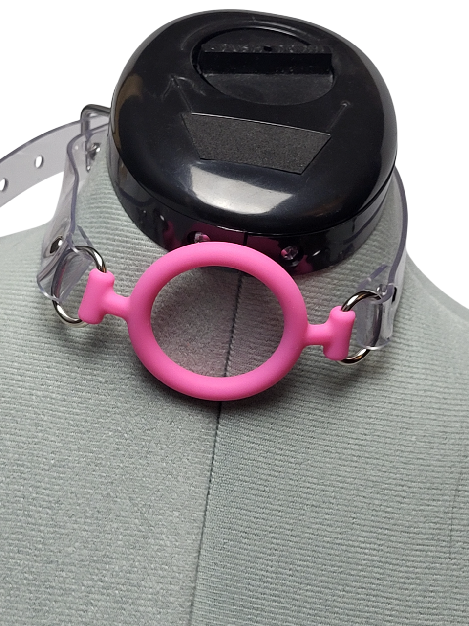 Pink Ring gag with PVC Strap -Lockable -Vegan