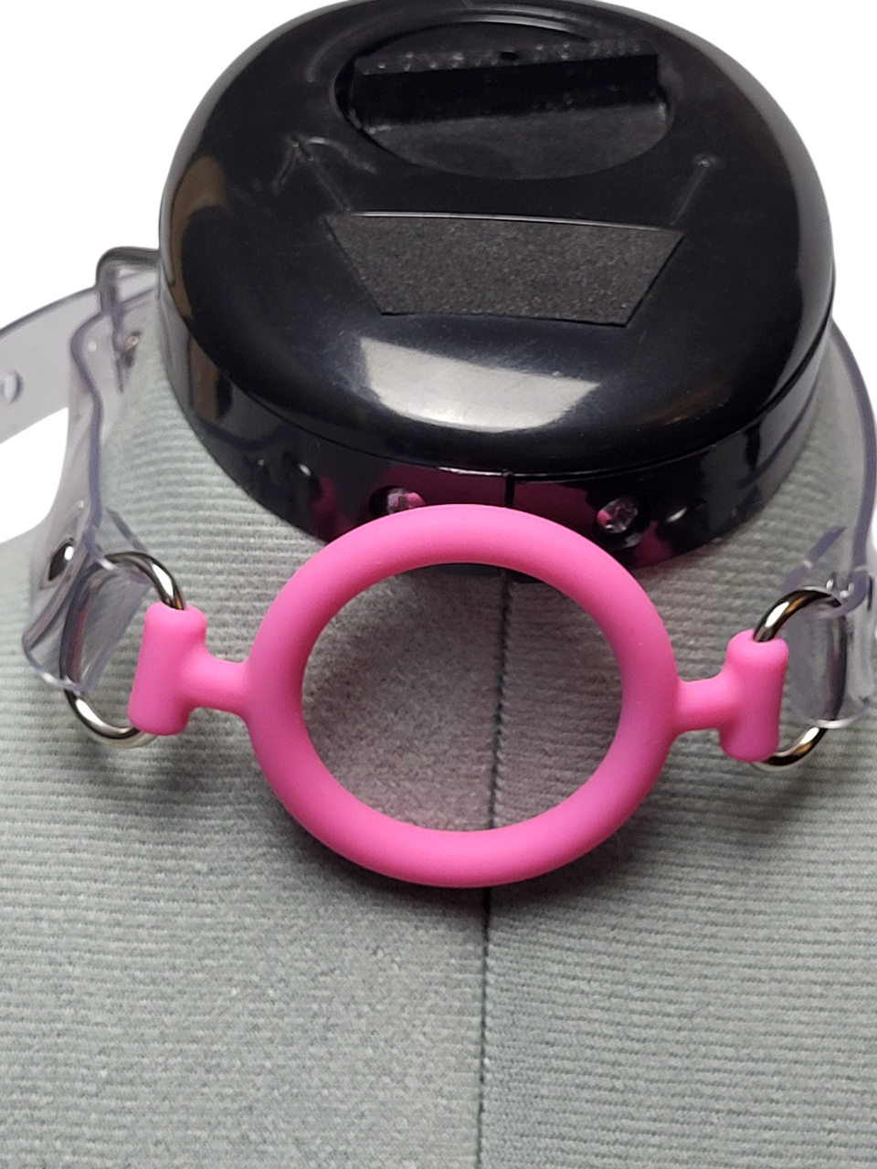 Pink Ring gag with PVC Strap -Lockable -Vegan