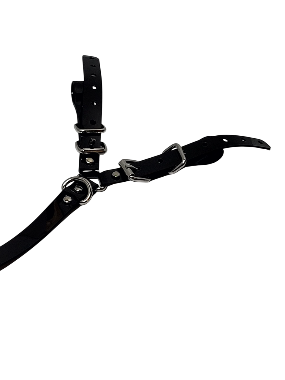 Huge Harness Ringgag PVC strap -Lockable -Vegan