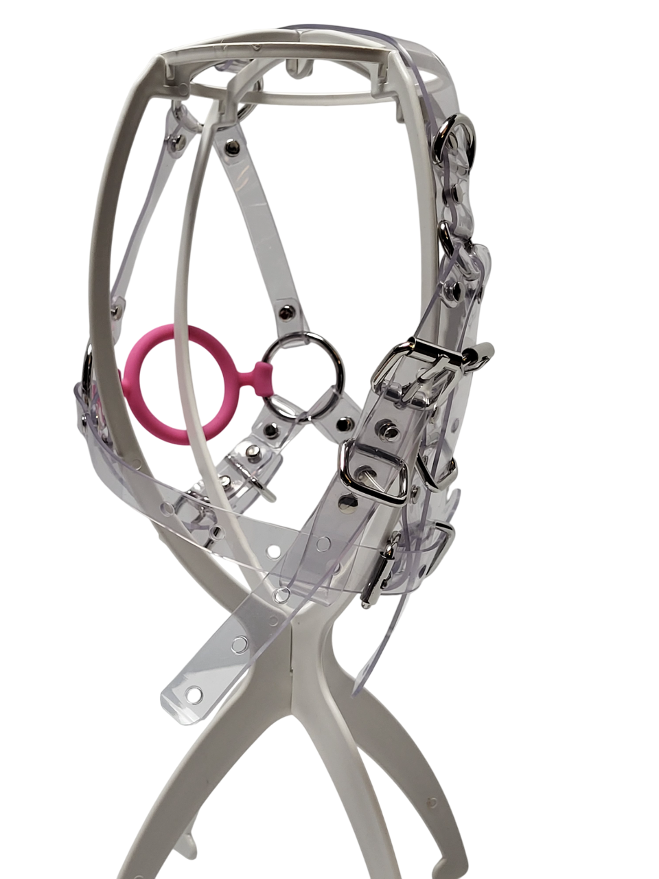 Harness Pink Ringgag PVC -Lockable -Vegan