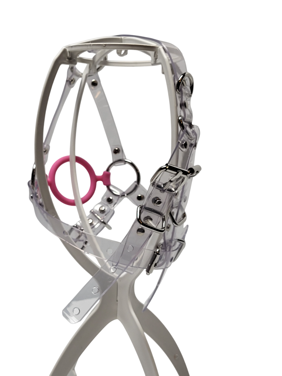 Harness Pink Ringgag PVC -Lockable -Vegan