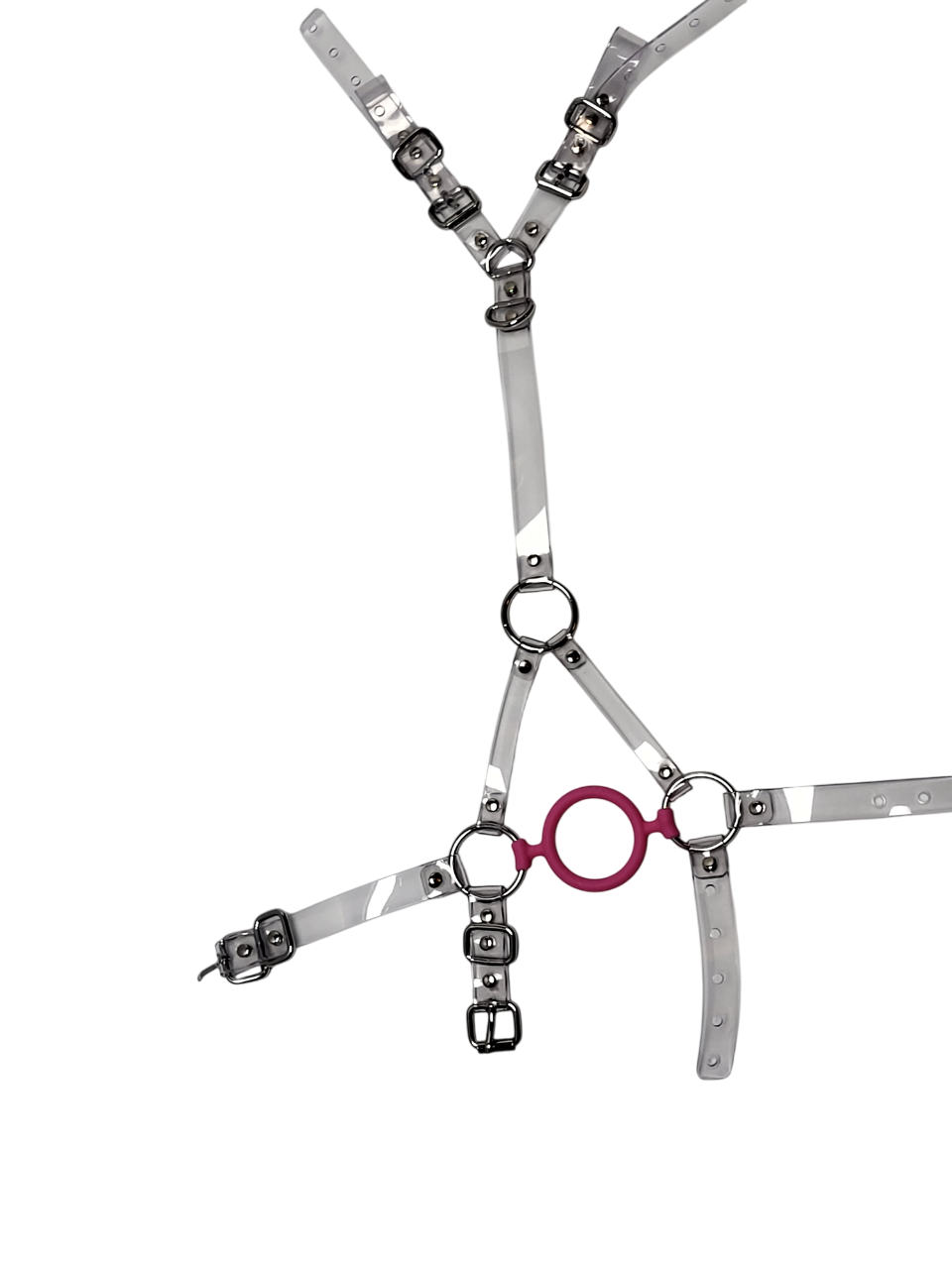 Harness Pink Ringgag PVC -Lockable -Vegan