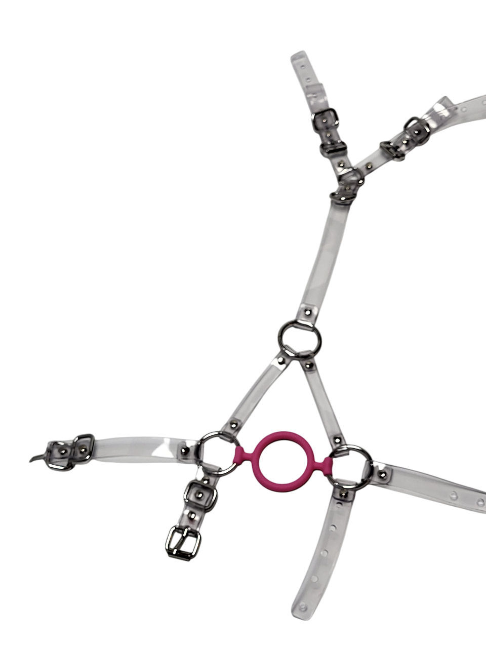 Harness Pink Ringgag PVC -Lockable -Vegan