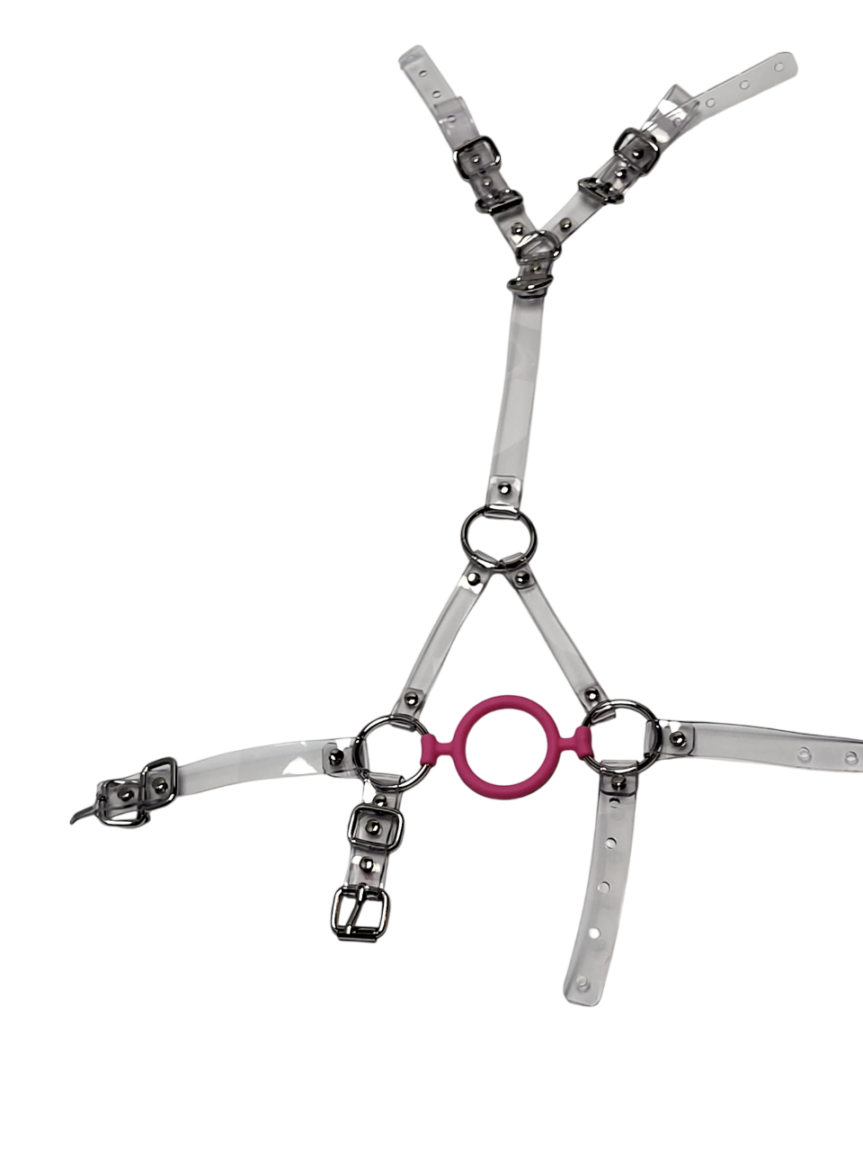 Harness Pink Ringgag PVC -Lockable -Vegan