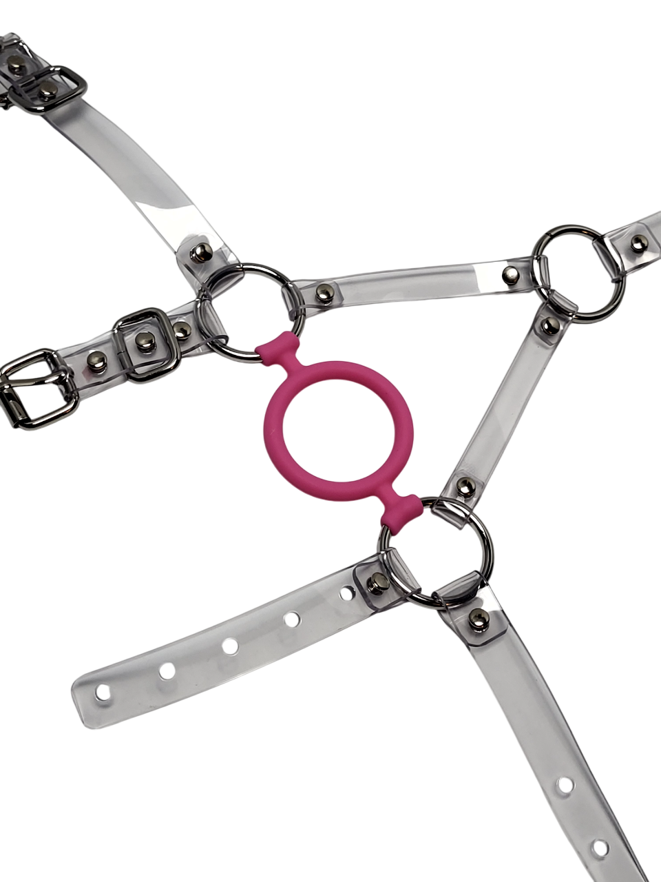 Harness Pink Ringgag PVC -Lockable -Vegan