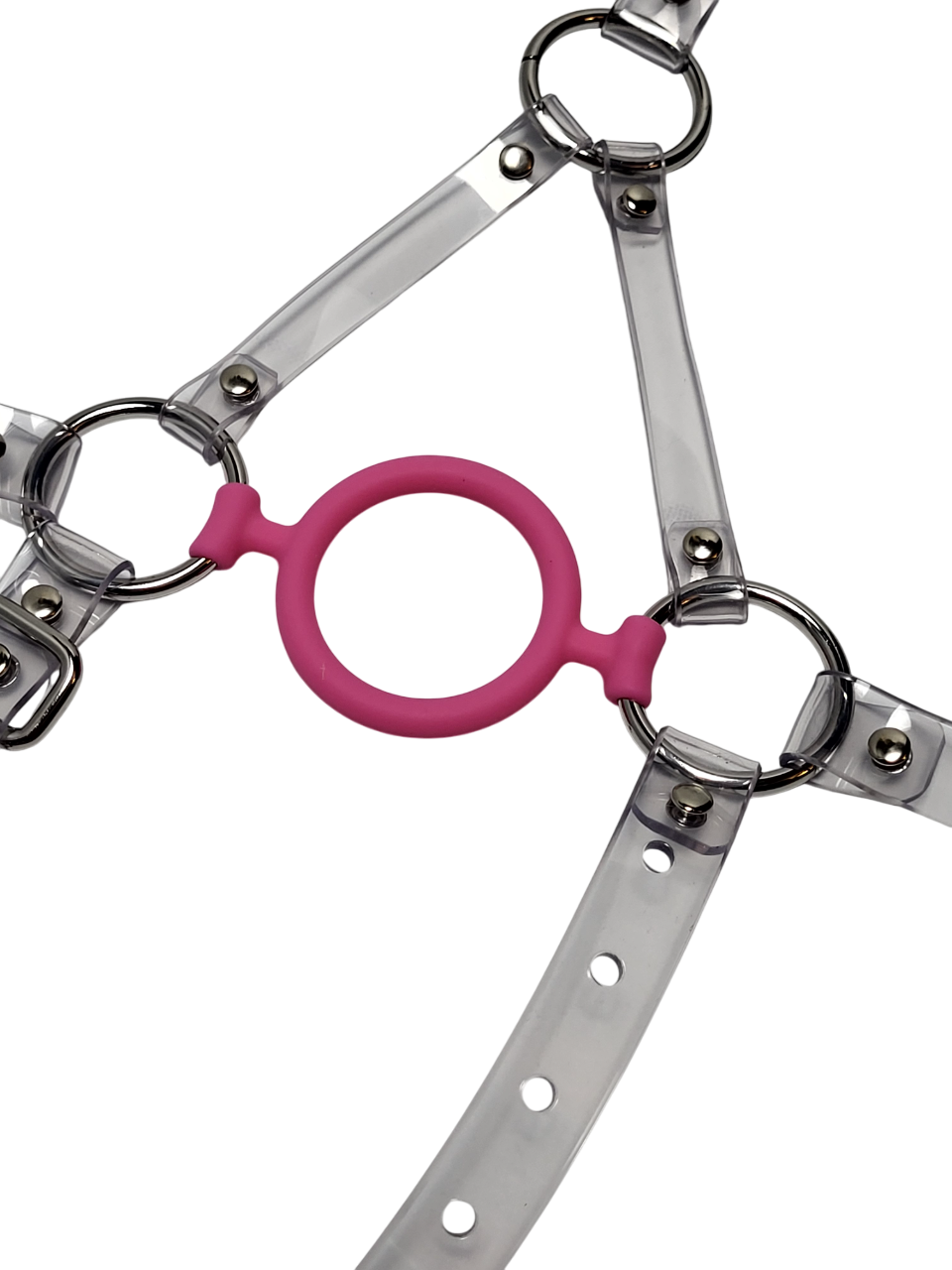 Harness Pink Ringgag PVC -Lockable -Vegan