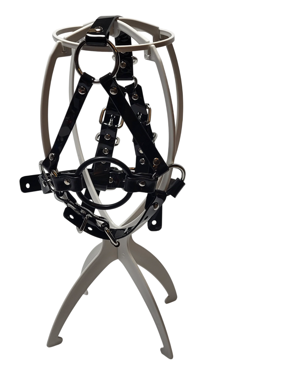 Huge Harness Ringgag PVC strap -Lockable -Vegan