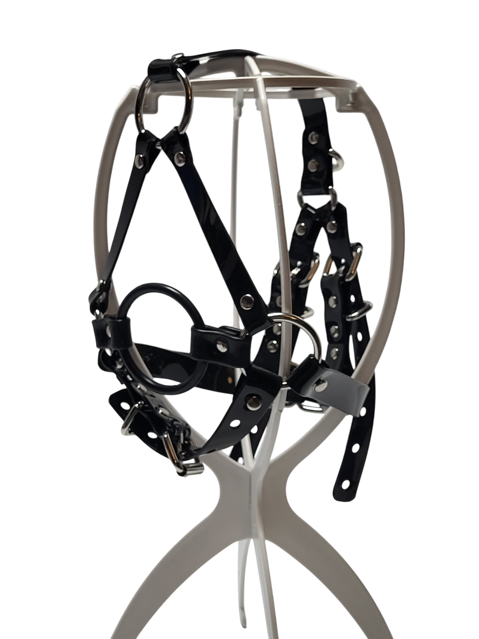 Huge Harness Ringgag PVC strap -Lockable -Vegan