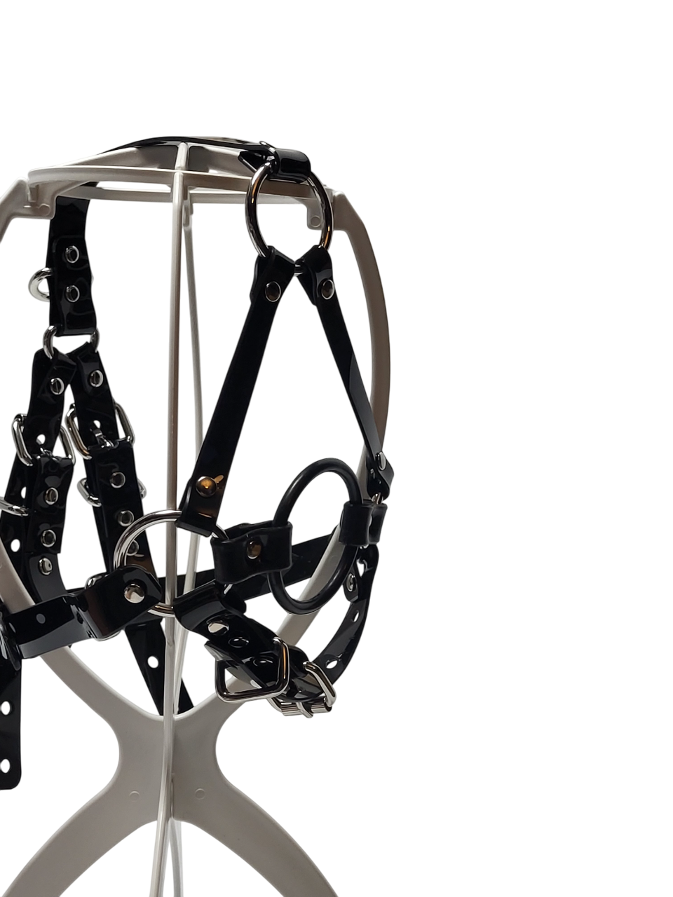 Huge Harness Ringgag PVC strap -Lockable -Vegan
