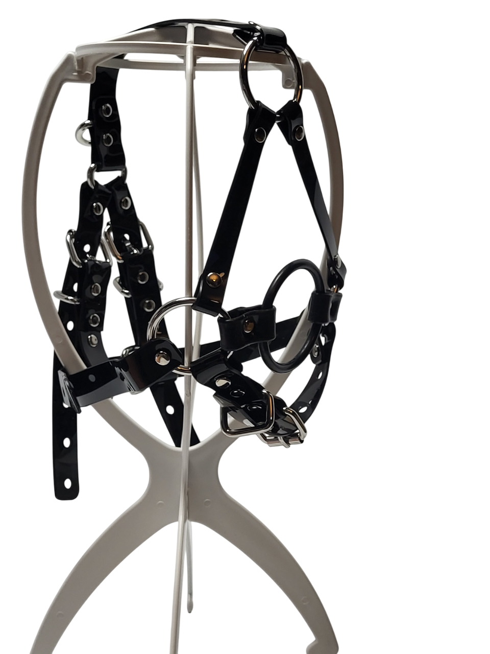 Huge Harness Ringgag PVC strap -Lockable -Vegan