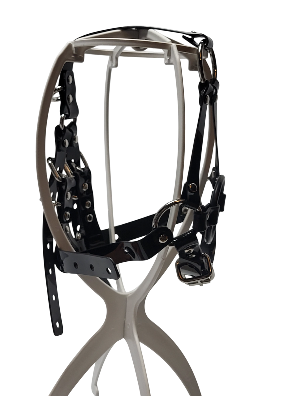 Huge Harness Ringgag PVC strap -Lockable -Vegan