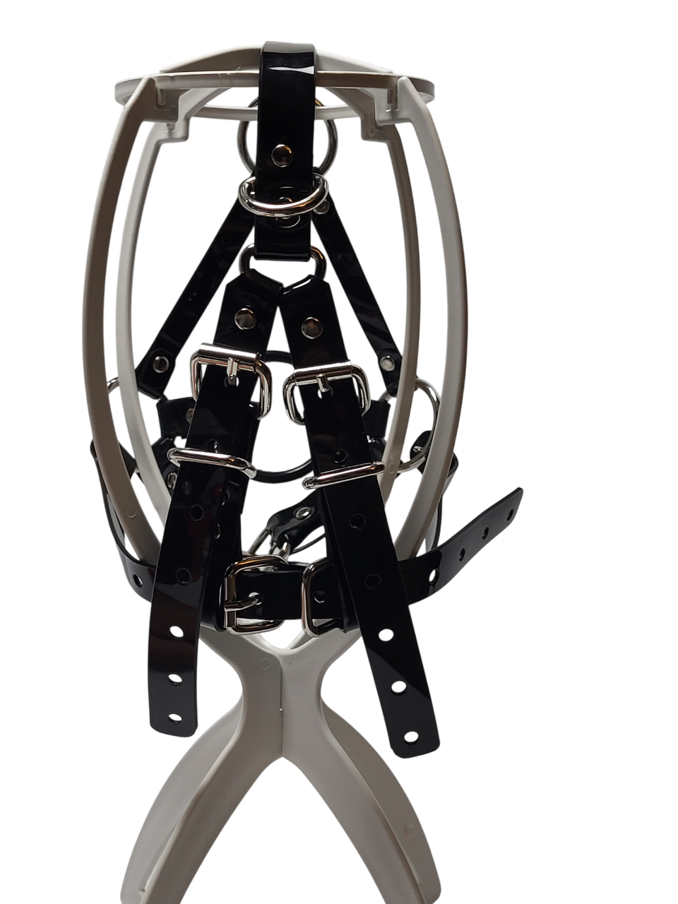 Huge Harness Ringgag PVC strap -Lockable -Vegan