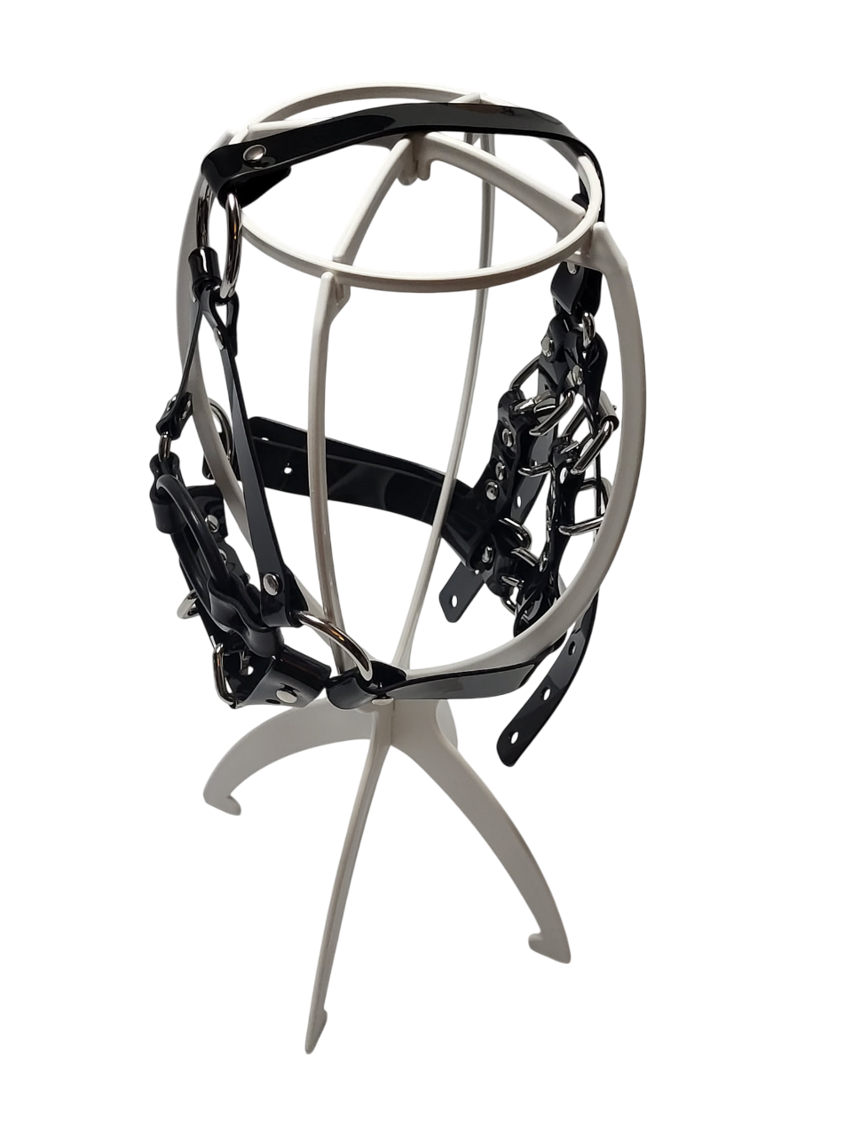 Huge Harness Ringgag PVC strap -Lockable -Vegan