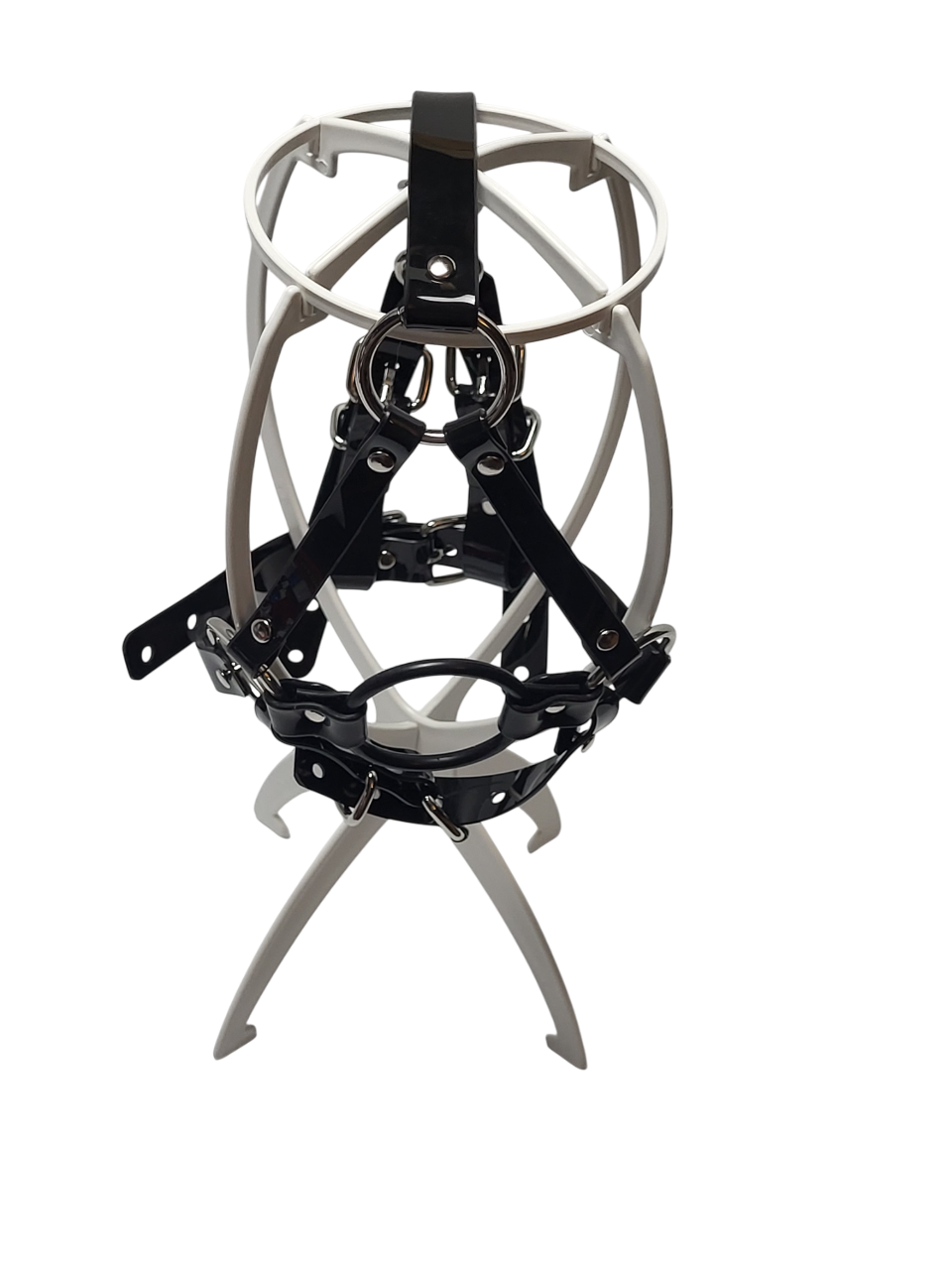 Huge Harness Ringgag PVC strap -Lockable -Vegan