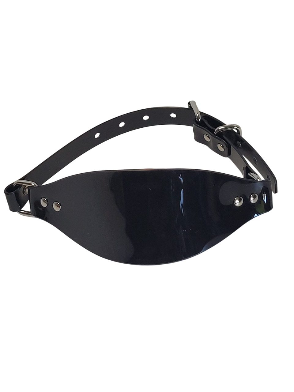 Ball Gag Panel Gag Type 2 in black PVC