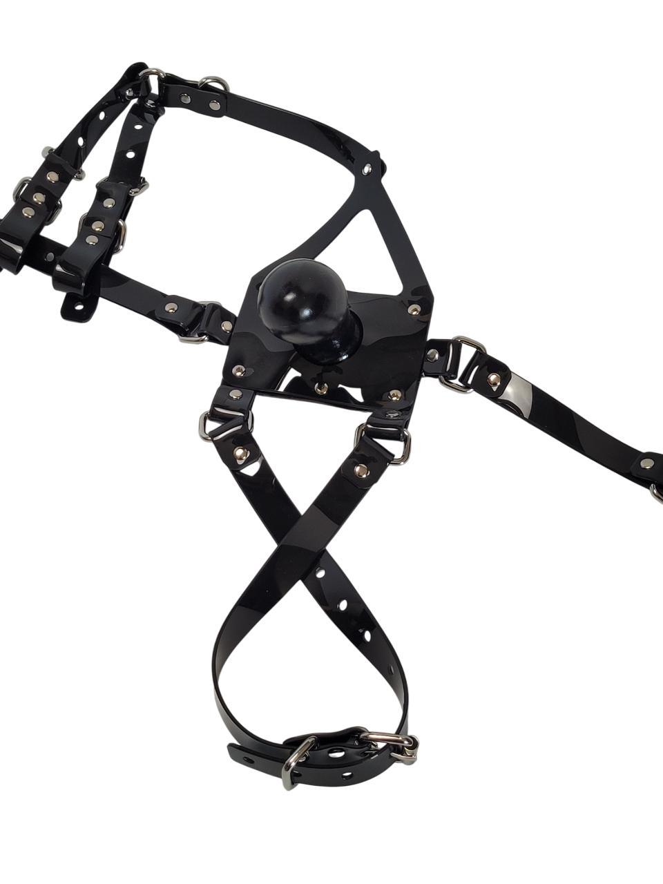 Huge Penis muzzle gag with PVC strap -Lockable -Vegan