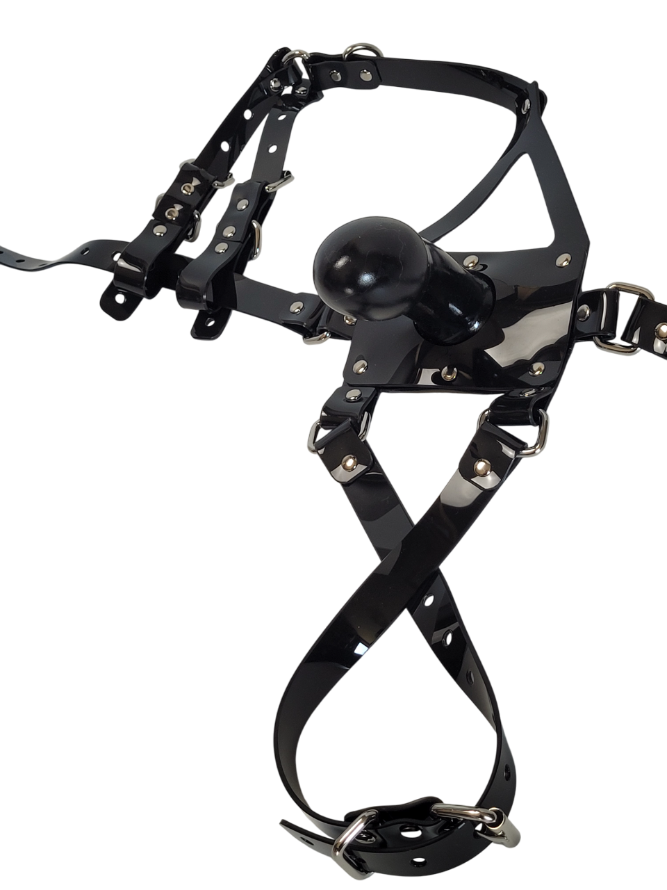 Huge Penis muzzle gag with PVC strap -Lockable -Vegan