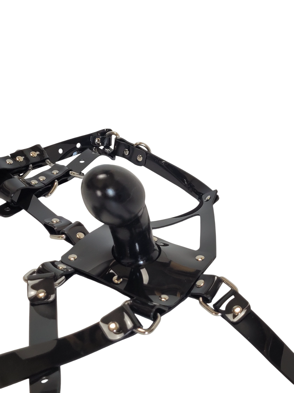 Huge Penis muzzle gag with PVC strap -Lockable -Vegan