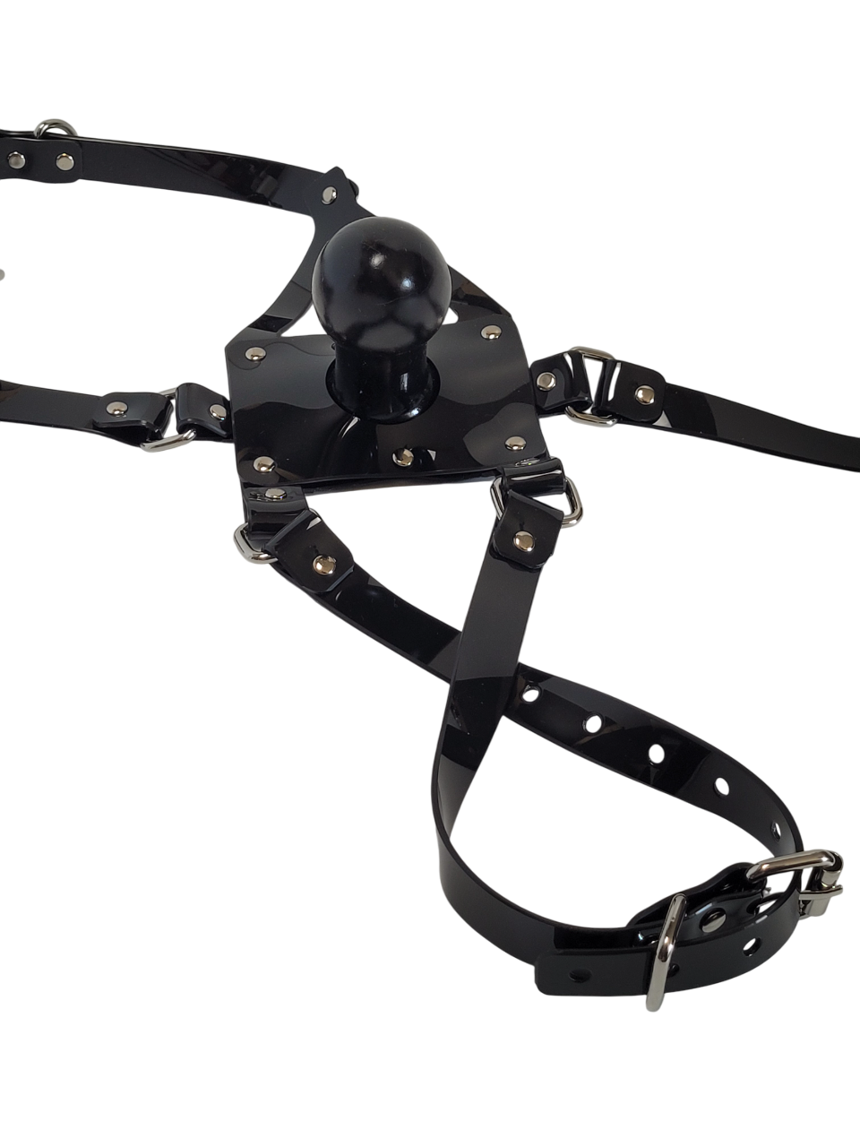 Huge Penis muzzle gag with PVC strap -Lockable -Vegan