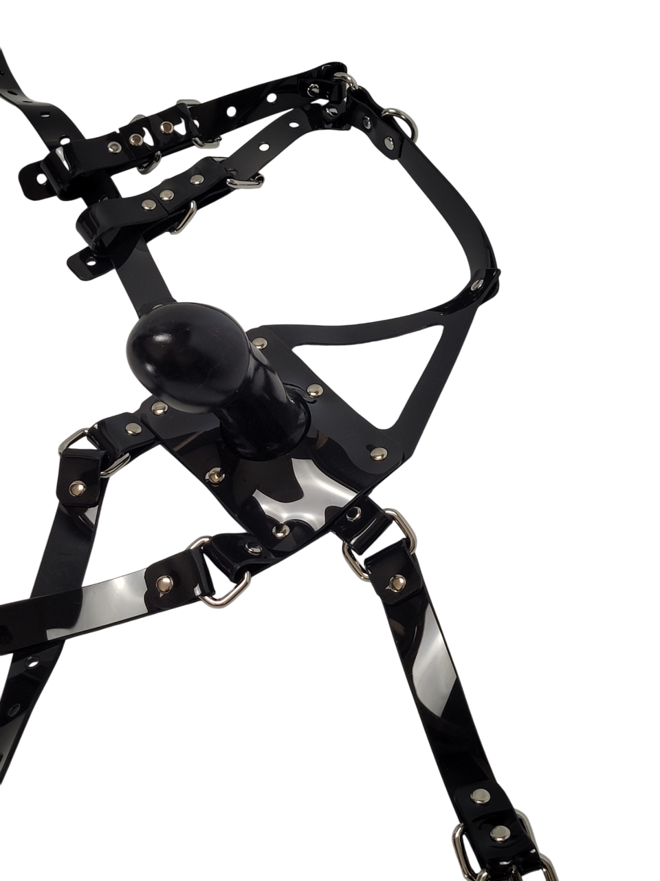 Huge Penis muzzle gag with PVC strap -Lockable -Vegan