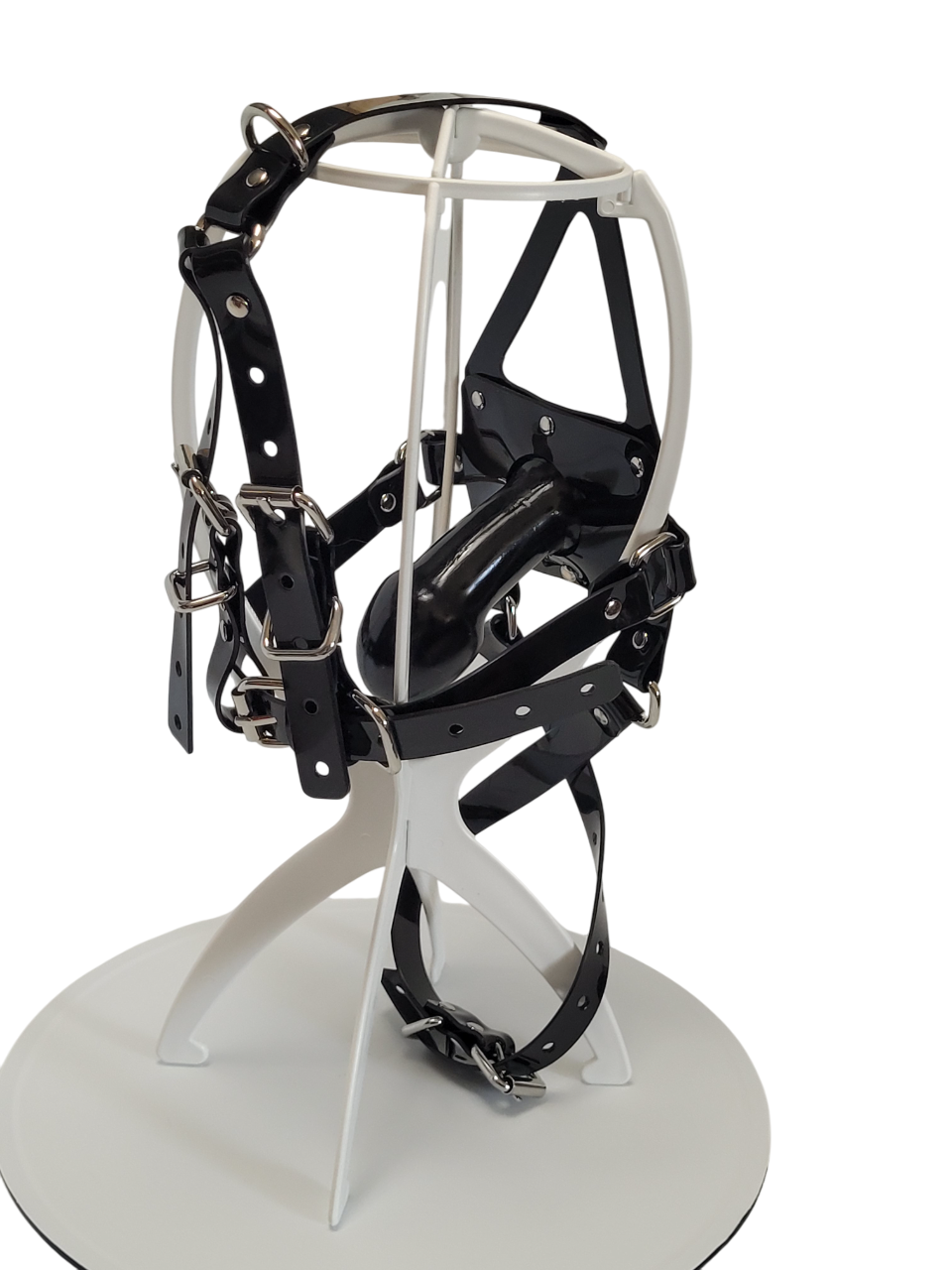 Huge Penis muzzle gag with PVC strap -Lockable -Vegan