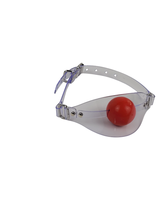 Ball Gag Panel Gag Type 2 in Clear PVC