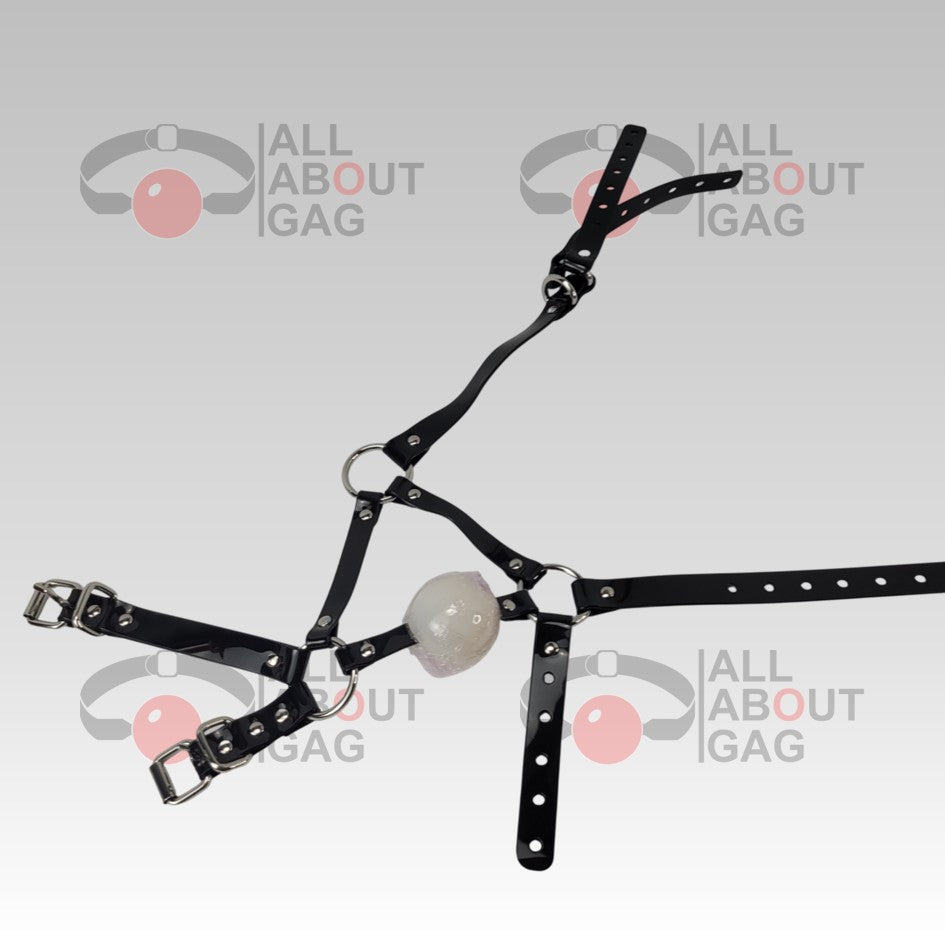 Harness ballgag type 1 in black PVC strap – Unclamed order