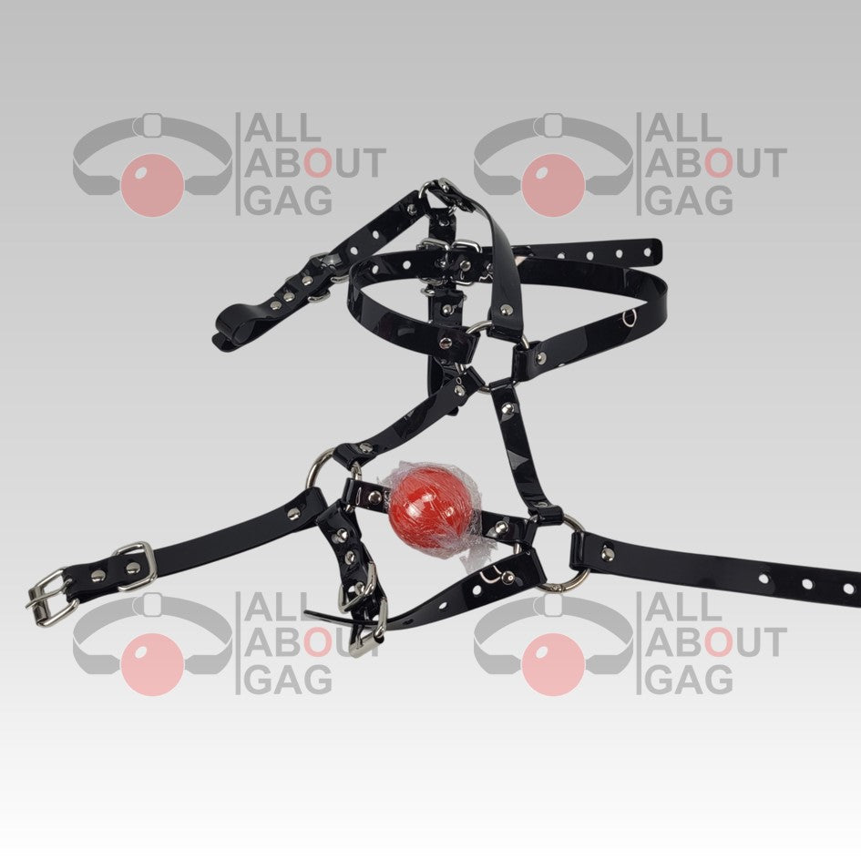 13 in 1 Harness ballgag in black PVC strap – Unclamed order