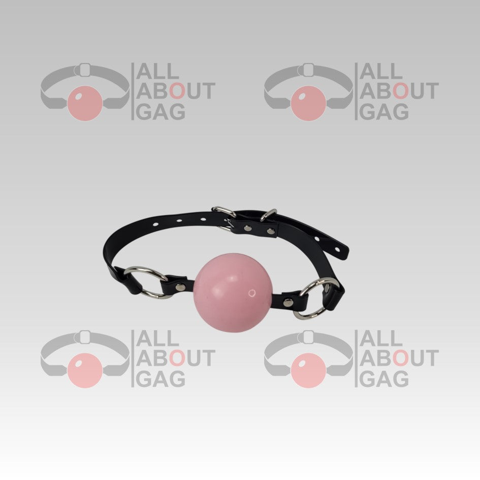 Huge (56 mm) Pink silicon ball gag with PVC strap - Display Model (Photo Sample) – Used