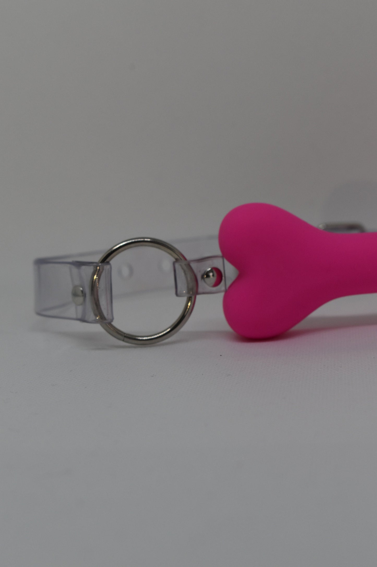 Pink Bone gag with clear strap Lockable Buckle