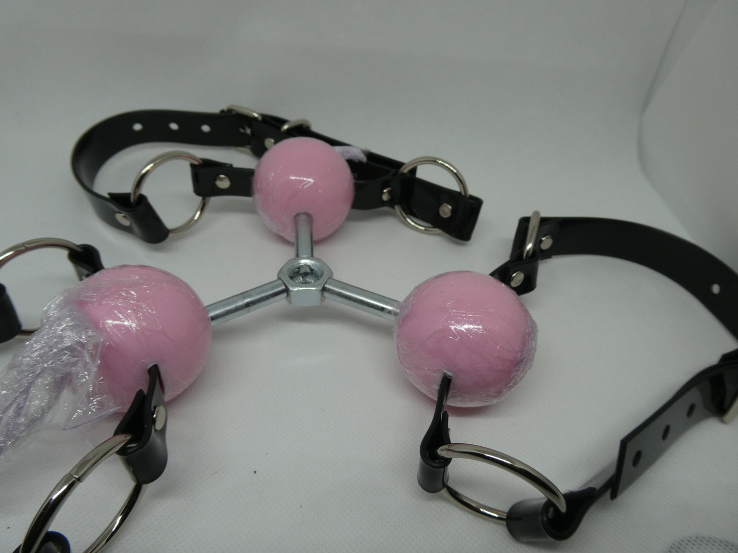Triple ballgag -Lockable - Vegan