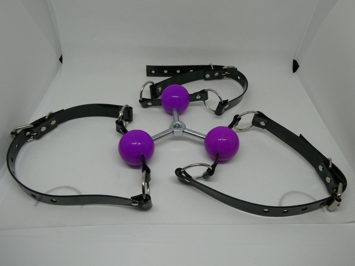 Triple ballgag -Lockable - Vegan