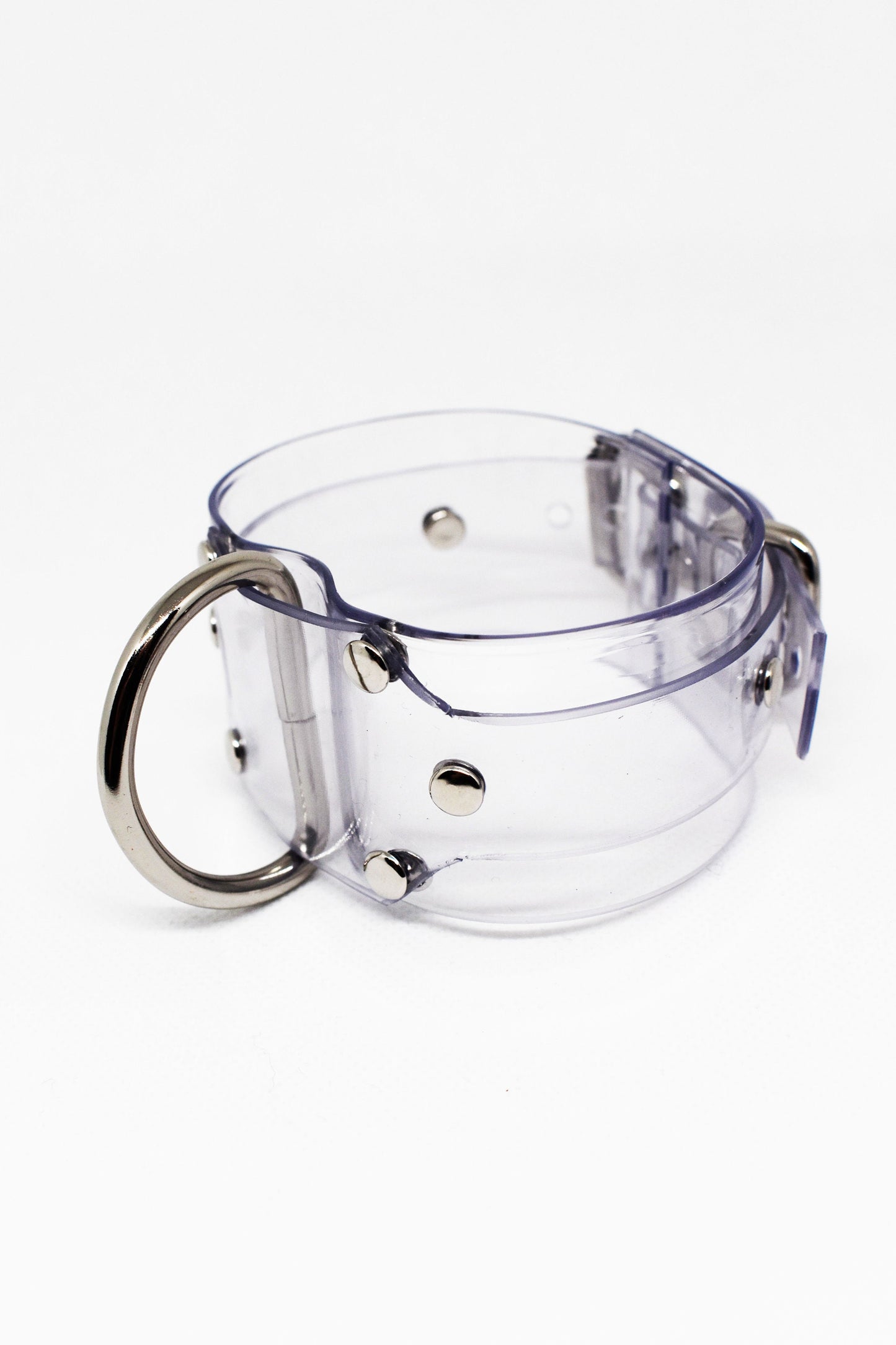 Clear PVC bondage cuff set x4 hand and feet HEAVY DUTY